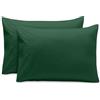 Bare Home Set di federe in microfibra, dimensioni standard, confezione da 2 federe per cuscini, in morbida microfibra spazzolata, 50 x 75 cm, verde bosco