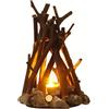 Lancoon, lampada LED effetto fiamma retrò con effetto falò ricaricabile a forma di ramo d'albero, 3 modalità, sicura per interni ed esterni, per tavolo, casa, decorazione natalizia