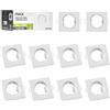 Maxled, Light is Led! 10 Pezzi Cornice Faretti LED Incasso GU10 Portafaretto Incasso Foro 65 x 65mm per LED Alogeno Portalampade GU10 Quadrato Bianco Alluminio Dimensioni: 85mm x 85mm x 32mm
