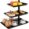Turmegtt Scaffale a 3 ripiani, in metallo, 24,8 x 16 x 26,3 cm | nero, girevole a 360°, supporto per torte, frutta, per ricevimenti, dessert, torte, dolci, formaggi