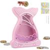 omedecal Salvadanaio Bambini in Legno con Adesivi e Pennarello, Riutilizzabile Salvadanaio Apribile Soldi Cash Box Risparmio Soldi per Bambini e Adulti - Sirena