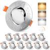 YindaLux Faretti LED da Incasso per Cartongesso, 3000K Caldo 4000K Neutro 6000K Freddo Faretti da Incasso, Dimmerabile, 5W 500LM IP44 AC 220-240V, Diametro Foro Ø68-80mm, Nichel, Set di 12