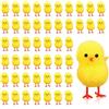 GYIOFAI 48 Pezzi Pasqua Mini Pulcini, Mini Pulcini Pasquali Soffici, Decorazione Cappello Uova di Pasqua, Fai da Te Arti e Mestieri Festa Decorazione (Giallo)