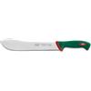 Sanelli linea Premana Professional Coltello Scimitarra Larga XL, Acciaio inox, Verde/Rosso, lunghezza lama 26 cm.