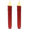 CVHOMEDECO. Candele senza fiamma glitterate tremolanti a LED a batteria con timer per casa, matrimonio, Halloween, decorazione natalizia, rosso, 16,5 cm, set da 2