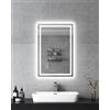 Habison Specchio da bagno a LED, 40 x 60 cm, con funzione anti-appannamento, illuminazione con interruttore tattile, intensità variabile, bianco freddo, funzione memoria, IP44, vetro anti-esplosione
