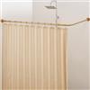 Crkmire Bastone Tenda Doccia Angolare, 61-134,6 cm x 61-134,6 cm Regolabile A Forma di L 90 Gradi Curvo Tenda Rod per Bagno con 12 Anelli Ganci & Supporto Soffitto - Oro