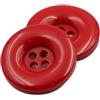 Blausky 10 bottoni colorati, in plastica, 4 occhielli, bottoni rotondi in resina, piccoli bottoni, rotondi, per lavori di cucito, lavori a maglia, fai da te, decorazione regalo, rosso, 28 mm