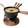 BOSKA Bourguignonne Pro L - Fonduta formaggio - Fonduta in ghisa - Con 6 forchette - Set fonduta - Set bourguignonne