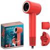 Cecotec Asciugacapelli Compatto e Leggero DryNova Red Spark. 1600W, 110000RPM, Motore Brushless, Diffusore e Concentratore, Generatore di Ioni, Silenzioso e Durevole, 4 Impostazioni di Temperatura