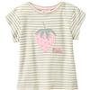 People Wear Organic T-Shirt in cotone bio Hello Summer - col. bianco a righe verde salvia