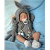 Reborn Baby Baby Bambole Reborn 18 Pollici 48 Cm Morbido Silicone Vinile, Bambola Realistica Per Bambine, Vestita Con Tutina Rosa, Con Accessori Bambole Reborn Doll Neonato, Fatto A Mano Reborn Femmina