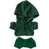 niannyyhouse Vestiti per bambola di peluche, 20 cm, elastico in tinta unita, abbigliamento sportivo, con cappuccio, pantaloni, morbido peluche imbottito, accessorio per vestire (verde scuro, 20 cm)