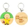 Generico Portachiavi Artigianale in Legno Walter White, Gadget compatibile con Breaking Bad, Idea Regalo amico, Los Pollos Hermanos, Heisenberg (Walter White)