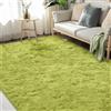 FVVRAX Tappeto Peloso Verde 240x300 cm per Salotto e Camera da Letto - Grande Tappeto Morbido Extra Pelo Lungo, Ideale per Decorazione Casa Moderna | Rug Antiscivolo