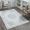 PureCozy Vintage Tappeto Salotto 80x150cm Grigio Camera da Letto Antiscivolo Lavabile Tappeti Sala Soggiorno Cameretta Ufficio Grande Carpet Pelo Corto Morbido Rug