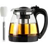 GBKDQQ Teiera in vetro da 2 litri, resistente al calore, con filtro in acciaio inox e spazzola per la pulizia, per tè sfuso, tè verde, tisane