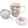 sarcia.eu Set da tè: tazza in porcellana con infusore e coperchio per erbe aromatiche - confezionato in scatola regalo 340 ml (B)