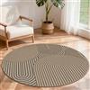 VSIWB Tappeto rotondo diametro 120 cm, aspetto juta, tappeto antiscivolo, tappeto lavabile, morbidezza, imballaggio pieghevole, tappeto rotondo per camera da letto, soggiorno e balcone