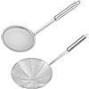 Aiareozy 2 Pezzi Schiumarola Acciaio Inox, Ragno da Cucina Acciaio, Schiumarola per Fritti, Colino Fritto, Ragno Cucina per Cucinare, Friggere, Arrostire, Pasta o Gnocchi in Cucina
