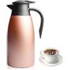 Behogan Thermos da 2 l, per caffettiera, in acciaio inox, con manico e beccuccio, isolamento sottovuoto, a doppia parete, per ufficio e casa (oro rosa)
