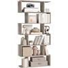 VASAGLE Scaffale a 6 Ripiani, Libreria, 24 x 70 x 191,6 cm, Divisorio per Stanza, Organizzatore a Cubi, Stile Moderno, per Soggiorno, Camera da Letto, Ufficio, Greige LBC061M01
