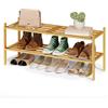 SONGMICS Scarpiera in Bambù, 2 Ripiani, Impilabile, Slim, Scaffale per Ingresso Soggiorno Camera da Letto Garage, per 9-12 Paia di Scarpe, 25 x 70 x 34,3 cm, Colore Naturale LBS052YL01