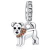 LaMenars Dog Dangle Charms in argento 925 per bracciali e collane da donna Ciondolo pendente per Natale San Valentino Regali per la festa della mamma per le ragazze