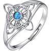 AEONSLOVE Anello Regolabile Nodo della Strega in Argento 925 Anelli Nodo Celtico Donna con Opale Anello Strega Aperto Anelli Celtici Aperti Nodi delle Streghe