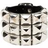 Heart Rock Bracciale uomo pelle vera regolabile con borchie a piramide 3 File, fibbia regolabile da 17 a 20,5 cm e minuteria in ferro nickel free - Made in italy