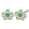STUDEX Sensitive by STUDEX®, orecchini a forma di fiore, 5 mm, in acciaio chirurgico, 15 varianti e Acciaio inossidabile, colore: Peridoto di agosto e smeraldo di maggio, acciaio chirurgico, cod. GB6085WSTX