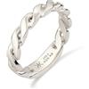 Kuzzoi Anello da uomo Twist Design in argento sterling 925 - Anello a fascia massiccia, larghezza 4 mm, realizzato a mano per uomini in stile vintage moderno, misura anello 60 - 66, 06088828255, 60