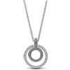 PANDORA Signature sterling silver pendant with clear cubic zirconia and chain