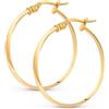 Amberta Orecchini a Cerchio Oro 9 Carati per Donna | Cerchietti Oro 375 | Orecchini Oro Cerchio 9kt: 25 mm