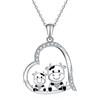 Fryneauy Collana Di Mucca In Argento 925 Collana Con Ciondolo Due Mucche Regali Di Charme Per Le Donne