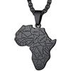 Richsteel Collana da Uomo in Acciaio Inossidabile con Mappa dell'Africa Personalizzata con Ciondolo Mappa dell'Africa Ciondolo Occhio di Horus Animali con Confezione Regalo Per Uomini e Donne