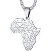 Richsteel Collana da Uomo in Acciaio Inossidabile con Mappa dell'Africa Personalizzata con Ciondolo Mappa dell'Africa Ciondolo Occhio di Horus Animali con Confezione Regalo Per Uomini e Donne