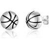 DEKALN Orecchini a perno in argento per ragazze, a forma di calcio, baseball, basket, pallavolo, regalo di Natale, compleanno, laurea, per donne, adolescenti, ragazze e ragazzi, 10 mm, Argento, Nessuna