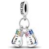 Mon & Sons Catena di sicurezza per compleanno mamma, zampa di cane, lucertola, che si illumina al buio, ciondolo a forma di stella e luna, in argento Sterling 925, compatibile con braccialetti Pandora Moments