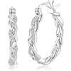 YOEE Orecchini a cerchio in argento Sterling da donna, delicati orecchini lineari intrecciati ipoallergenici per orecchie sensibili con zirconia cubica, gioielli regalo per Natale, anniversario, compleanno