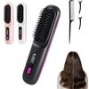 runpeak Spazzola per capelli corti, senza fili, spazzola lisciante per capelli, spazzola per capelli, spazzola portatile elettrica da viaggio, ricaricabile, design duraturo e curativo per tutti i tipi di