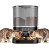 Drepint 2 in 1 Distributore Automatico Cibo Gatti, 8L 2.4G WiFi Distributore Cibo Cani con Ciotole in Acciaio Inox con Funzione di Registrazione, 10 Pasti al Giorno e Controllo del Timer, Adatto Per Cani e Ga