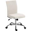 HOMCOM Sedia da ufficio senza braccioli, sedia da ufficio, altezza regolabile e girevole a 360°, 43 x 56 x 78-88 cm, crema | Aosom Italy