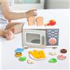 Giocattoli per bambini con forno a microonde che giocano con il cibo e