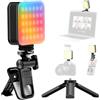 Rollei Faretto Fotografia, Rollei Lumis Mini RGB Selfie Luce Fotocamera Portatile | Compatibile con Smartphone Camera Tablet Laptop, Batteria Integrata, per Macrofotografia Webcam Zoom YouTube TikTok Reel Vlog