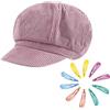 B-HOT Berretto da donna con visiera da ragazzo Baker Boy in velluto a coste piatto visiera tassista cappello con 10 fermagli per capelli, Viola, Taglia unica