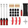 Abiyou 29PCS Leva di Montaggio per Pneumatici, Leva a Cucchiaio in Acciaio con 3 Protezioni per Cerchi, Leve Smontagomme Moto Invia Borsa, per Motocicletta, Bicicletta, Carrello Pneumatici