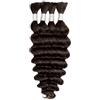 Luovce Trecce di capelli umani per trecce bohémien, 35,6 cm, capelli umani per intrecciare, senza trama, onde profonde, 4 ciocche/confezione (totale 100 g, #2 colore marrone scuro)