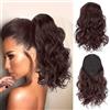 RPAEOY Coda Cavallo Ondulata Ricci Naturali Cordoncino Regolabile Estensione Capelli Sintetici Parrucchino Donna
