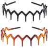 Zhhuoc 2 cerchietti per capelli a zigzag con pettine per denti, per donne e ragazze, pettine per capelli mossi, fascia in plastica, accessori per capelli (nero, marrone)